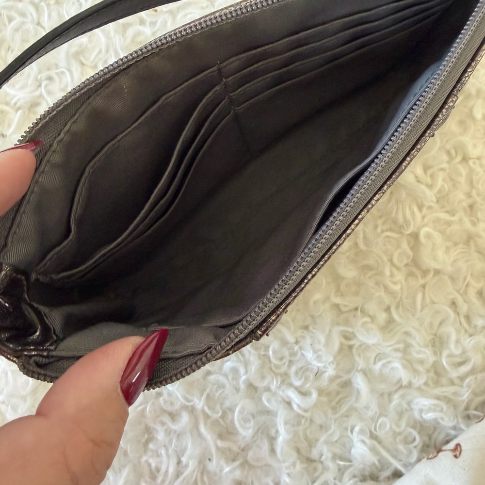 Coach Metallic Gunmetal Women's Pochette - Picture 2 of 2